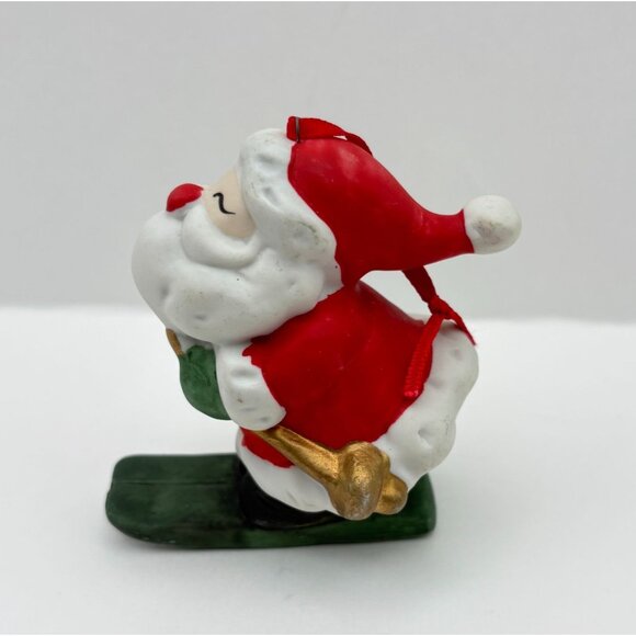 Skiing Santa Claus Christmas Ornament Vintage Holiday Decor Skier Gift - Picture 6 of 7
